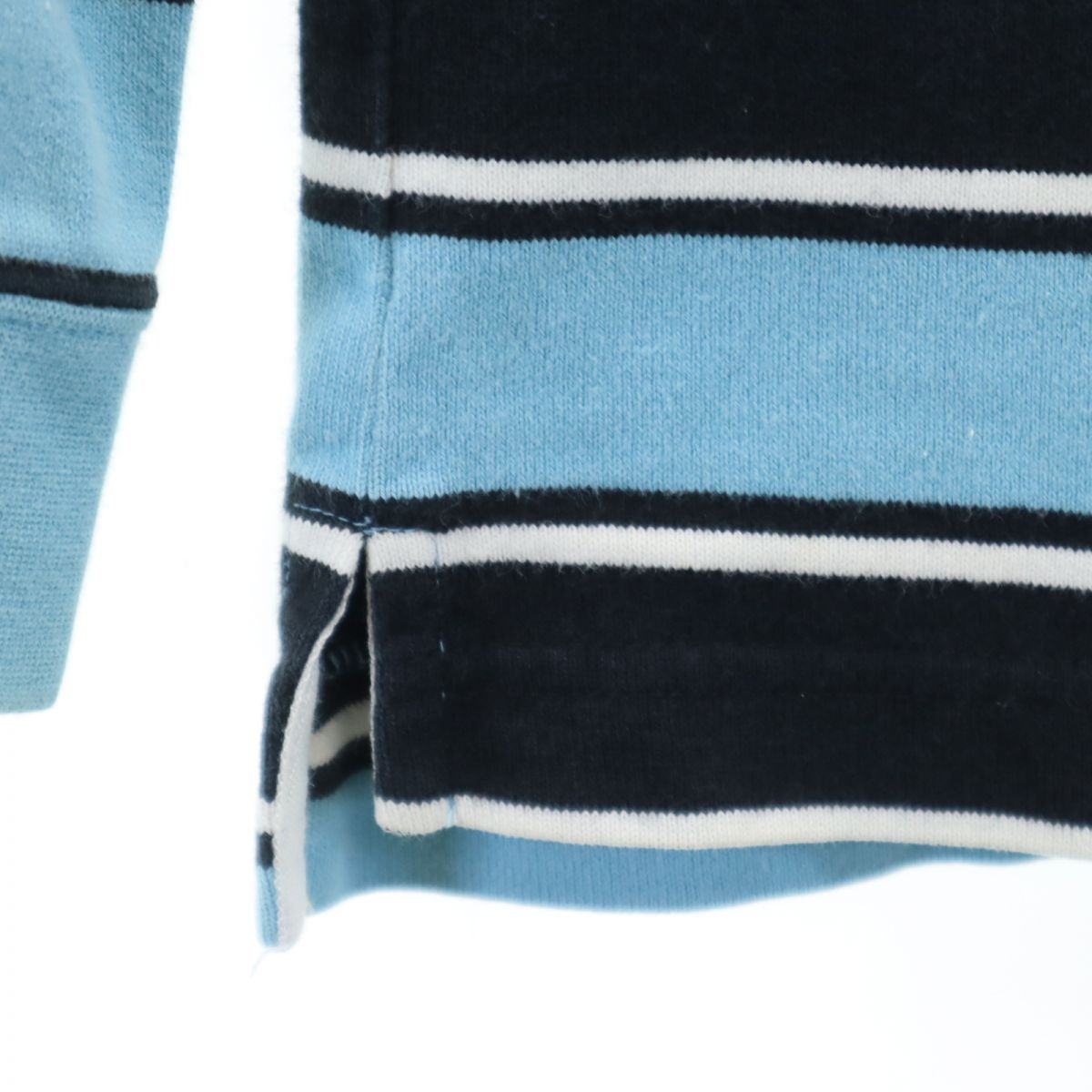 バーバリー 三陽商会 ボーダー 長袖 ポロシャツ 130 ブルー系 BURBERRY