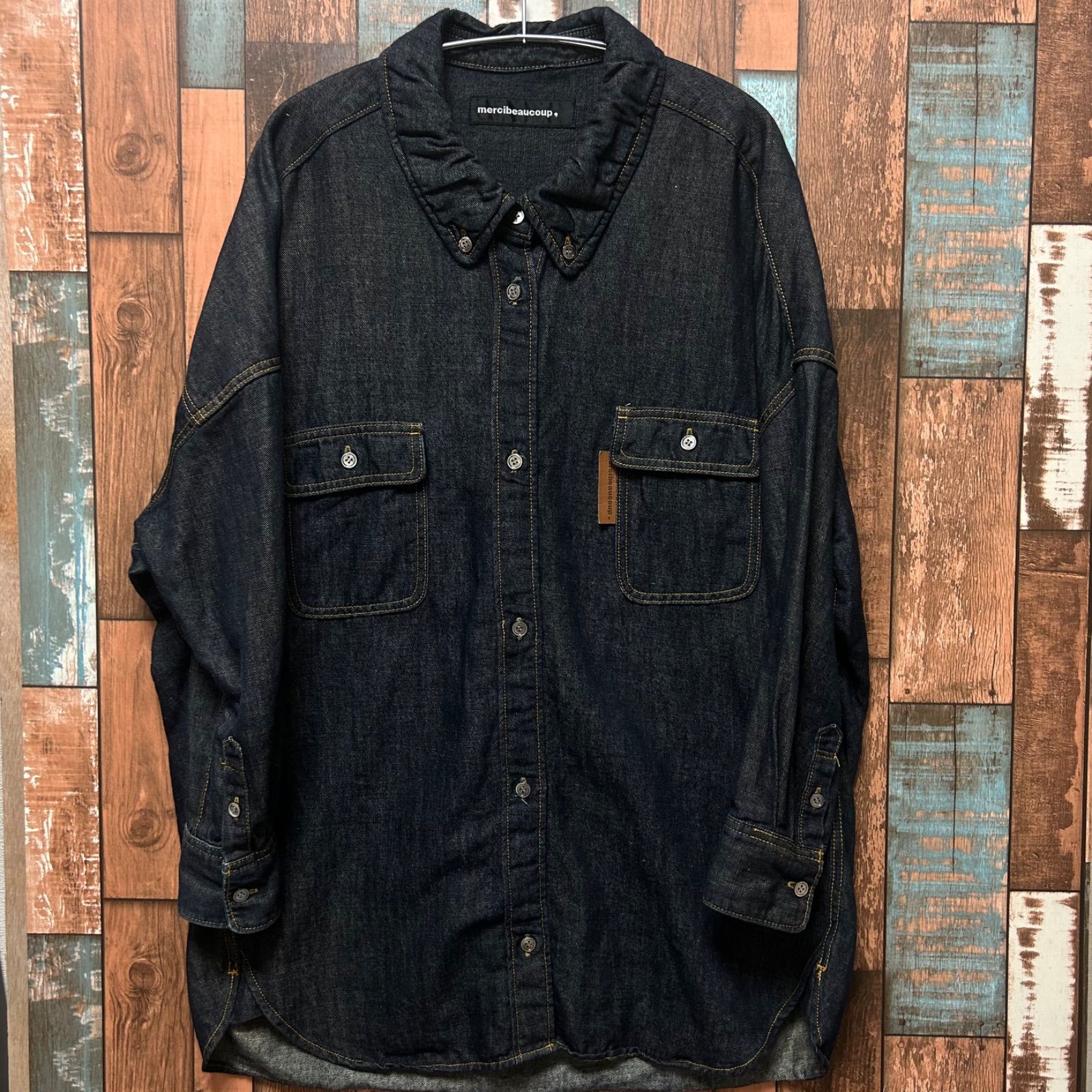 mercibeaucoup, メルシーボークー デニムジャケット ビッグシャツ G