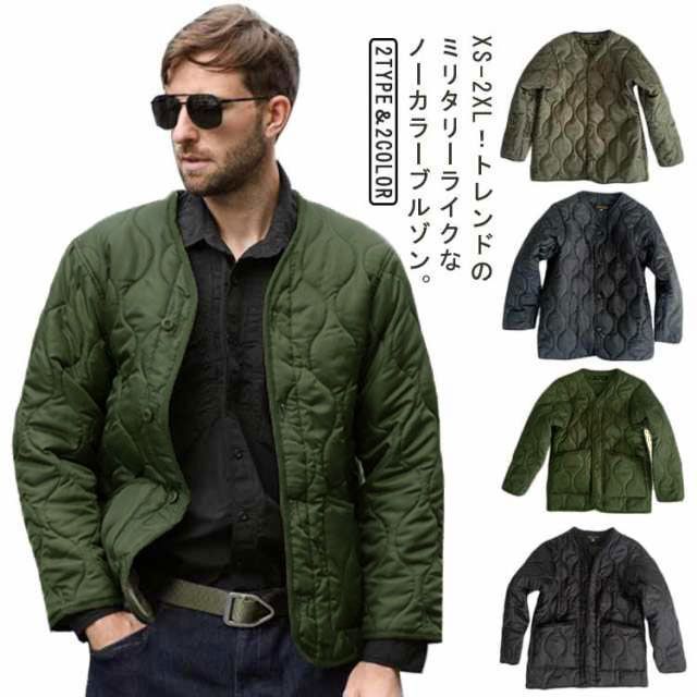 キルティングジャケット ジャケット ライトアウター キルティング ノーカラー 中綿ジャケット メンズ ブルゾン コート キルティング ライナージャケット 厚手 ビジネスコート アウター 長
