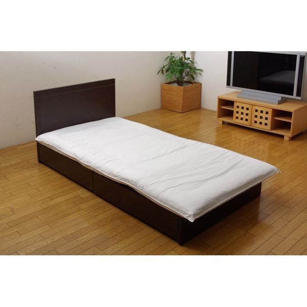 敷き布団カバー シングル 寝具 機能性 羽毛タッチ クリーンガード アイボリー 約105×215cm