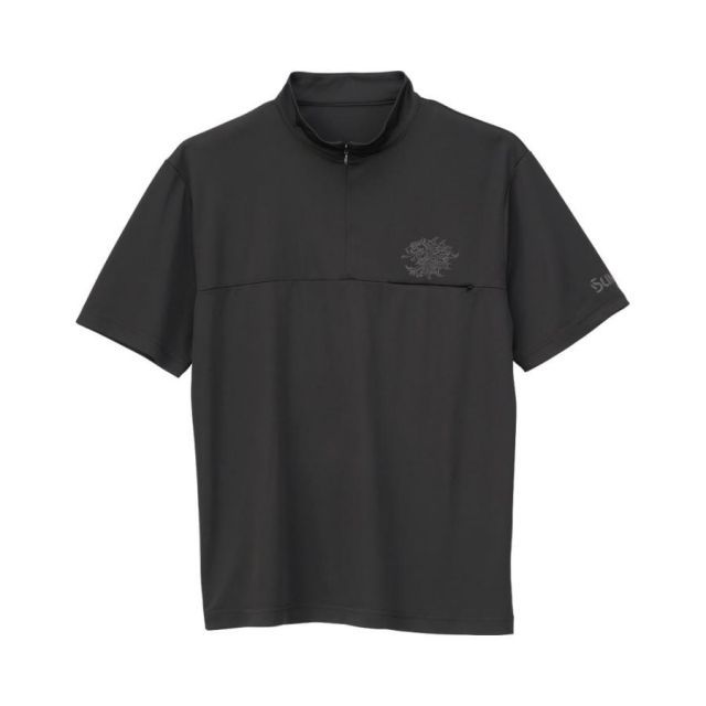 サンライン 獅子ジップシャツ(半袖) SUW-04216CW ブラック 3L