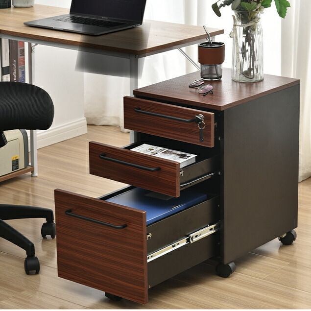 種類1 ナチュラル デスクワゴン デスク サイドチェスト サイドワゴン デスクチェスト 3段 大容量 鍵付き げィスワゴン げィス キャスター付き オールロック ワゴン A4 ファイル収納 げィス スチール 収納