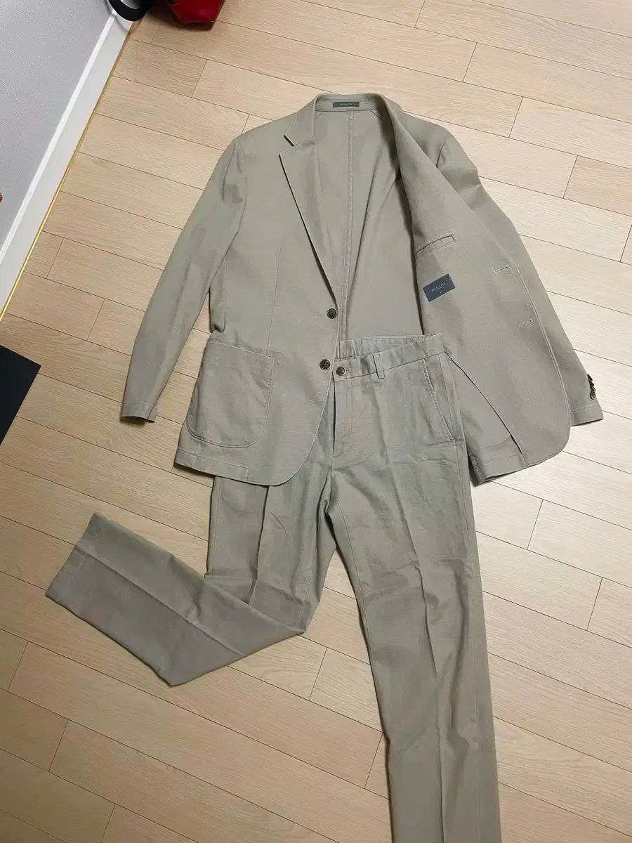 本物 ベージュ コットン スーツ セットアップ GINZA Global Style