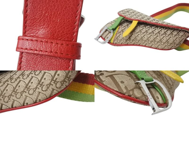 極美品】Christian Dior ディオール ベルト トロッター柄 赤色