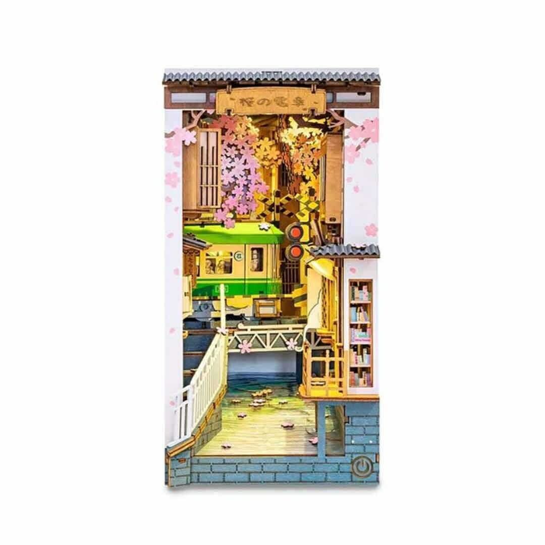 ファイナルセール開催中! インテリア ミニチュア 桜の電車 DIY ドール ハウス 本棚 棚 ブックエンド 秘密 シークレット 本棚のミニチュアドールハウス ジオラマ 建築模型 キット アート 世界 異世界 路地裏 商店街 繁華街 路地 家 絶対にあなたの一番選択!