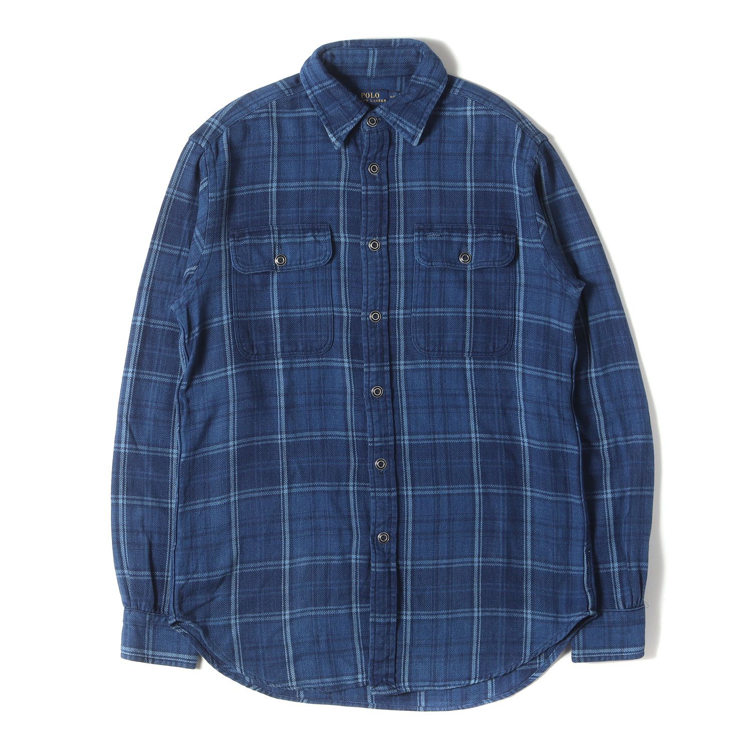 POLO Ralph Lauren ポロ ラルフローレン シャツ サイズ S | インディゴ チェック ヘビー フランネル シャツ RELAXED FIT | インディゴ | トップス カジュアルシャツ 長袖 メンズ