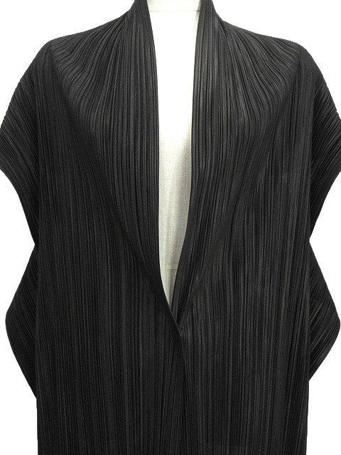 プリーツプリーズ PLEATS PLEASE ロング ベスト 変形 ブラック 黒