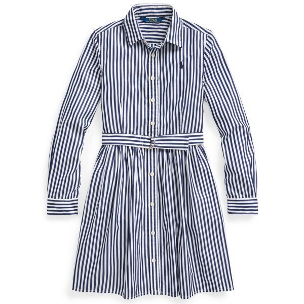 ラルフローレン 長袖ストライプシャツワンピース