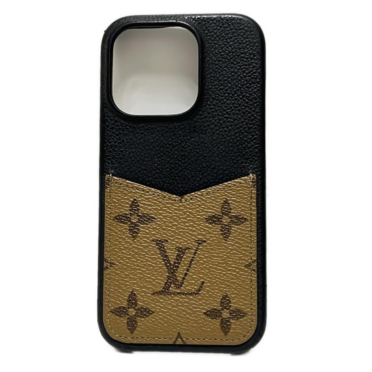 LOUIS VUITTON ルイヴィトン 携帯電話ケース モノグラムリバース IPHONEバンパー15PRO M82889 モノグラムリバース×ノワール レザー 牛革