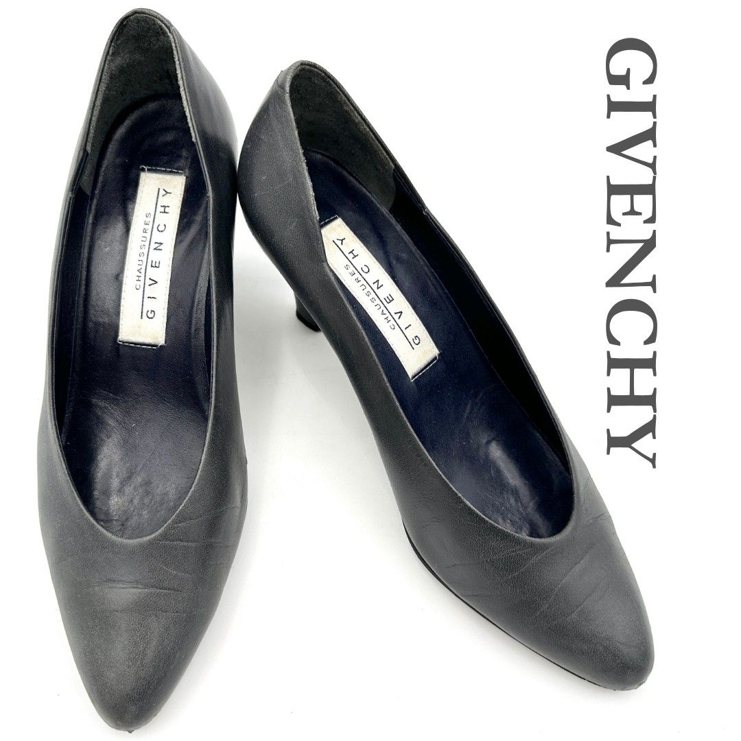レビュー高評価アイテム特集｜ファッション通販 ネイビー アーモンドトゥ 本革 パンプス GIVENCHY 238T メルカリ - 靴