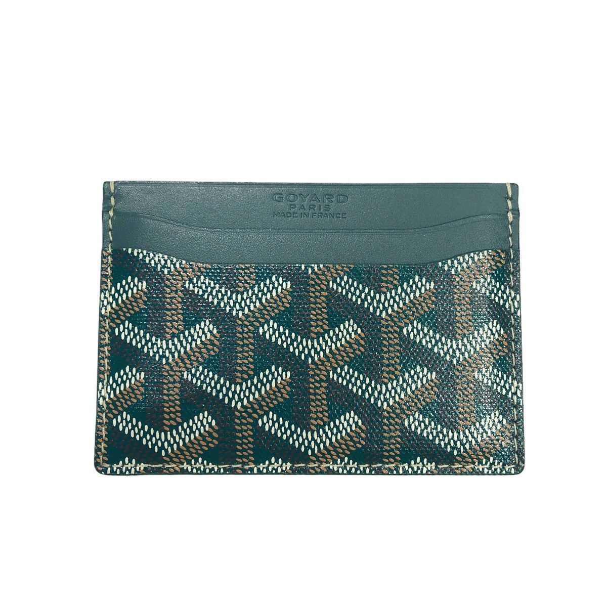 中古】 GOYARD ゴヤール ヘリンボーン サンシュルピス カードケース カードホルダー グリーン 緑 キャンバス レザー 未使用品  24018010 HO - メルカリ