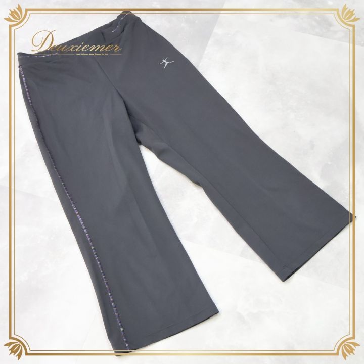 ヨガ スポーツ ウェア ダンスキン DANSKIN ズボン ボトムス レッスンウェア 無地 七分 グレー レディース 運動着 社交ダンス 練習着 グレイ系 スポーツウェア フィットネス ヨガパンツ エクサ