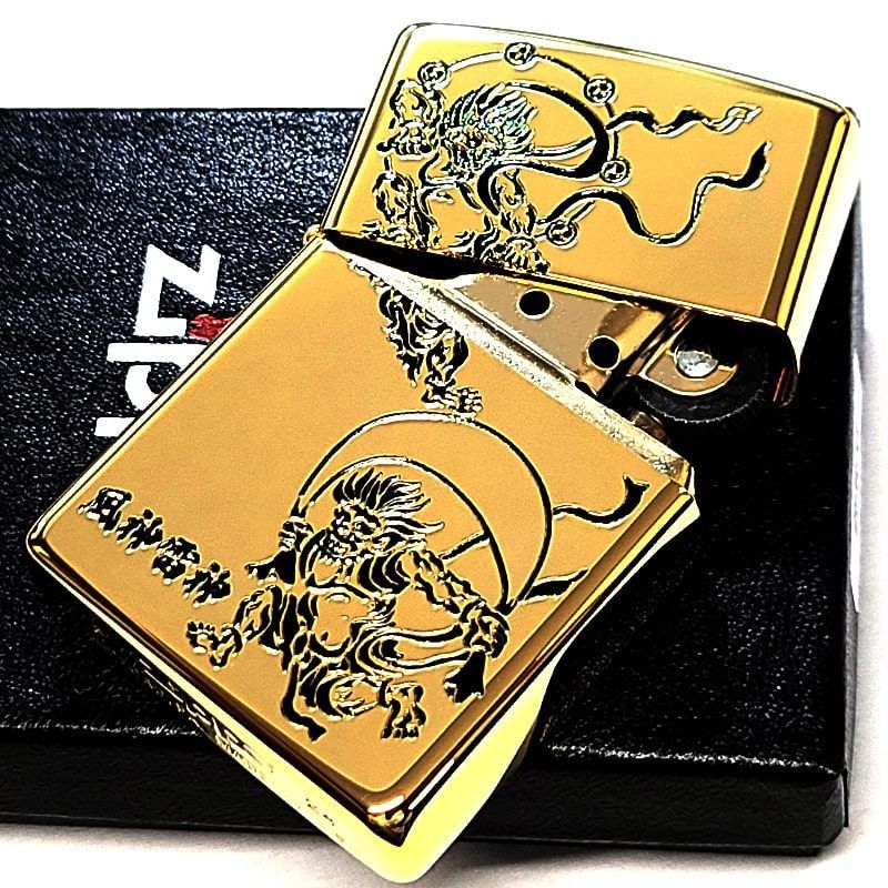 ZIPPO ジッポー ライター 風神雷神 ゴールド ブラック 未使用　オマケ付 楽天市場】ZIPPO 風神雷神 全2柄 ジッポー ライター 正規品