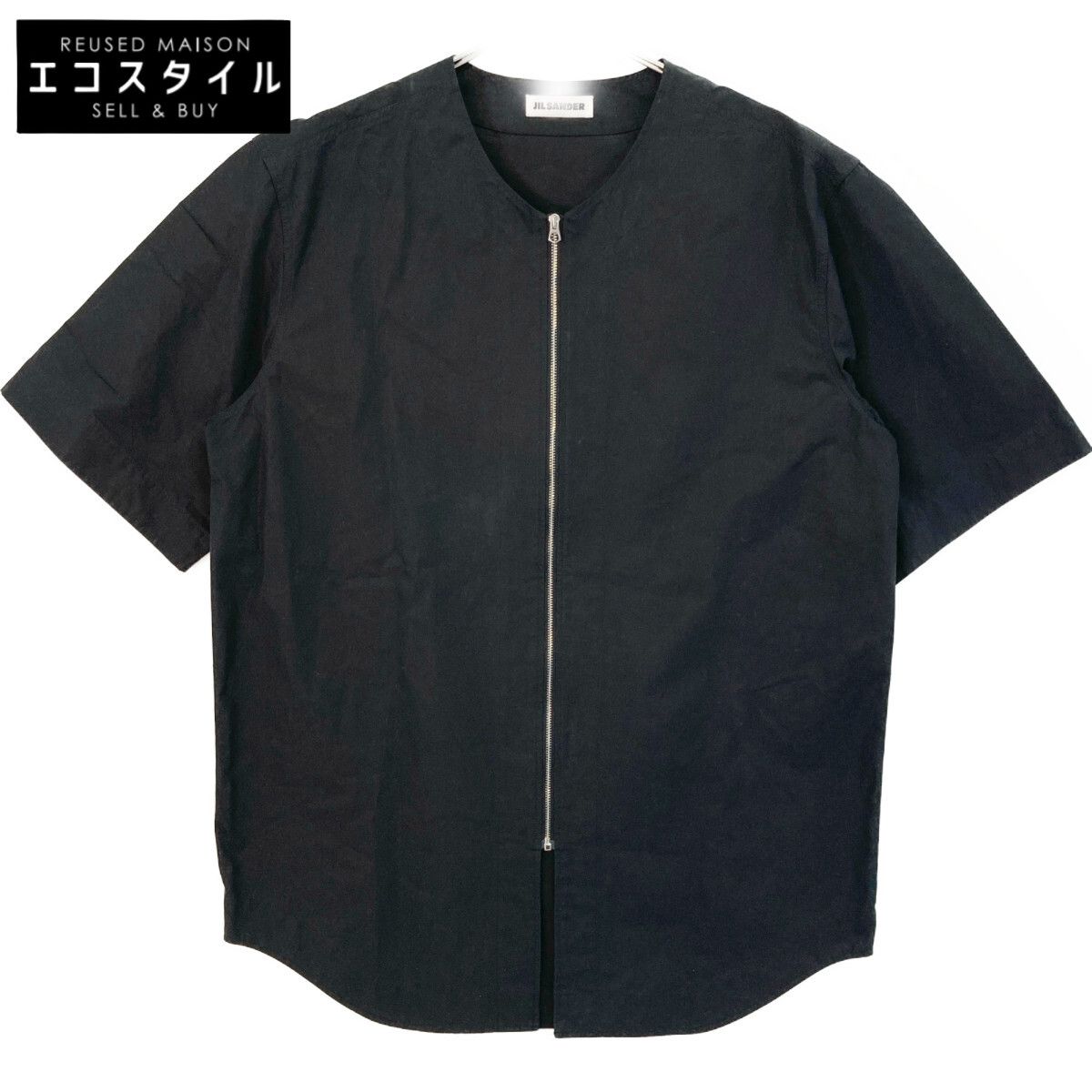 JIL SANDER ジルサンダー ブラック ナイロン ノーカラー