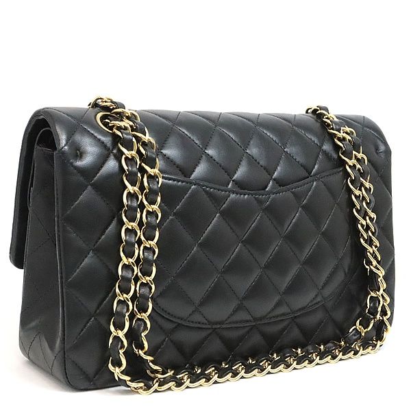 【美品】CHANEL ラムスキン フラップショルダーバッグ ブラック CHANEL シャネル ダイアナフラップ チェーンショルダーバッグ 4