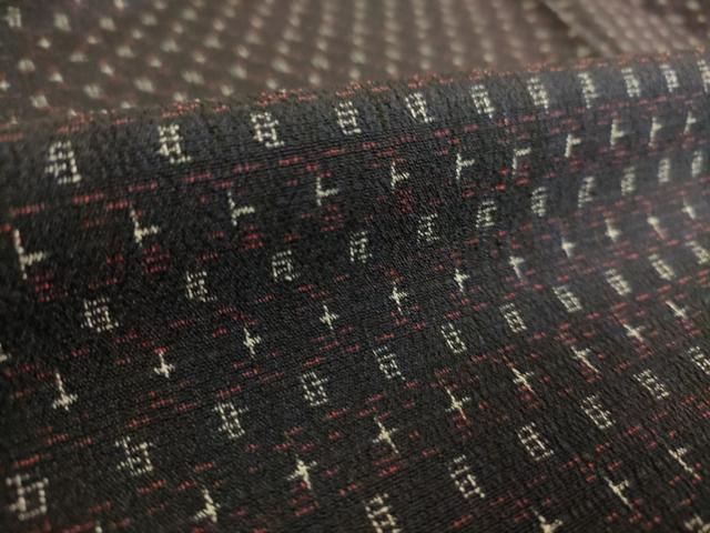  平和屋着物▽男性 お召 単衣 絣文 正絹 az 着物 着物 浴衣