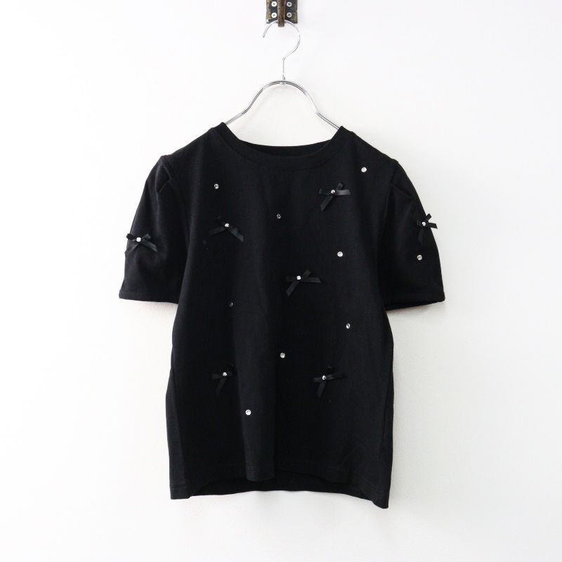 2024SS リリーブラウン LILY BROWN ビジューリボンパフスリーブTシャツ  