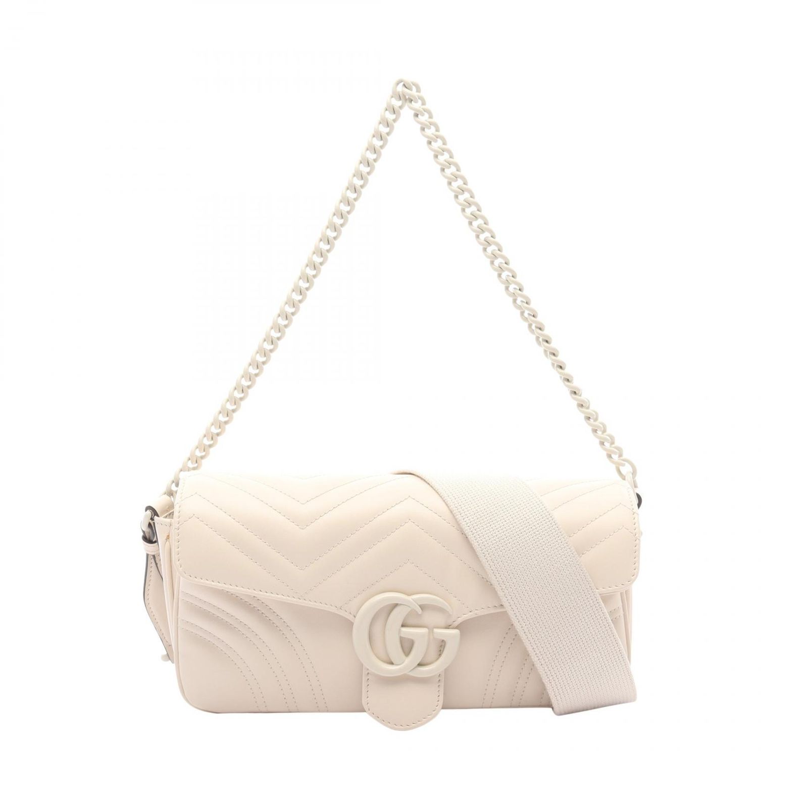 グッチ GUCCI ショルダーバッグ GGマーモント アイボリー レザー