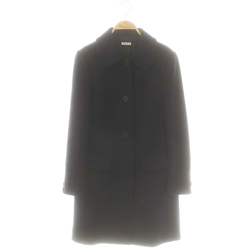 【極上美品】miumiuウール ロングコート　38 Mサイズ ミュウミュウ(Miu Miu) 2019 ヴァージンウール コート ネイビー
