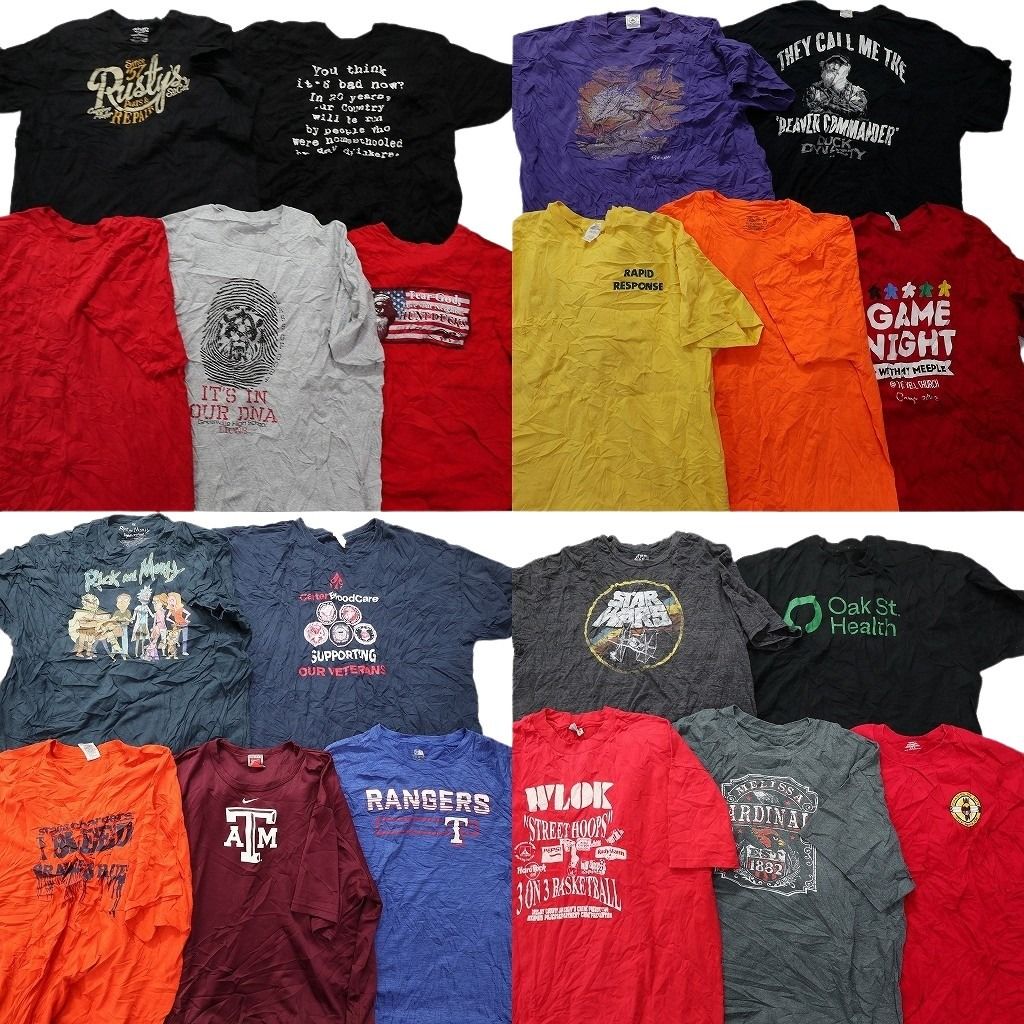 古着卸 まとめ売り 半袖Tシャツ 20枚セット (メンズ 2XL ) スターウォーズ 映画 ナイキ プロチーム レンジャース MLB 中古 古着 MY7306