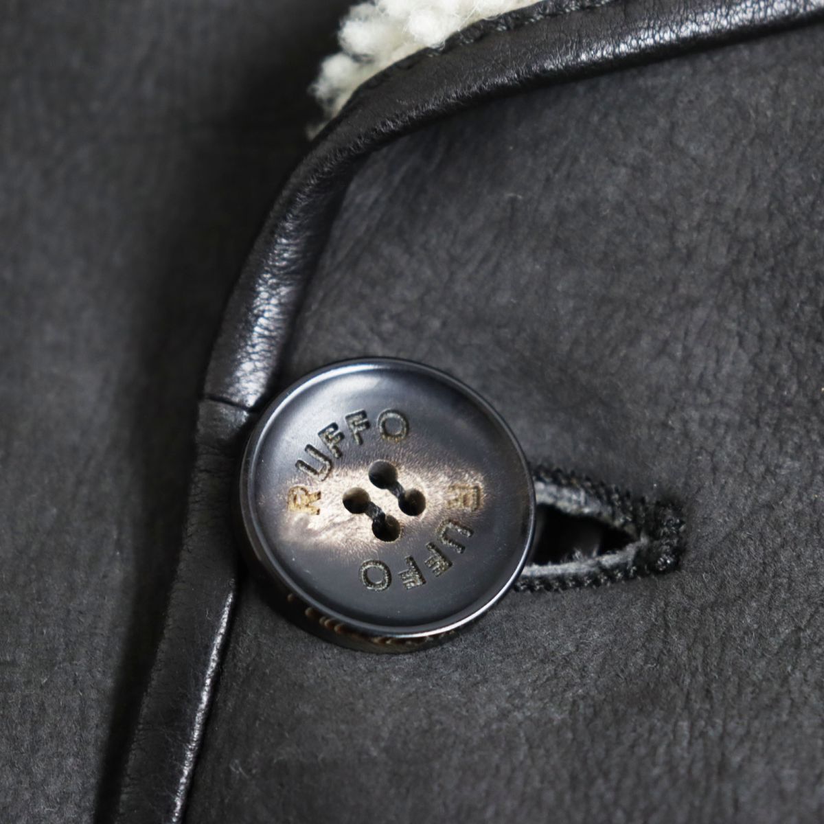 未使用品○RUFFO ルッフォ 羊革/ラムレザー ムートンコート