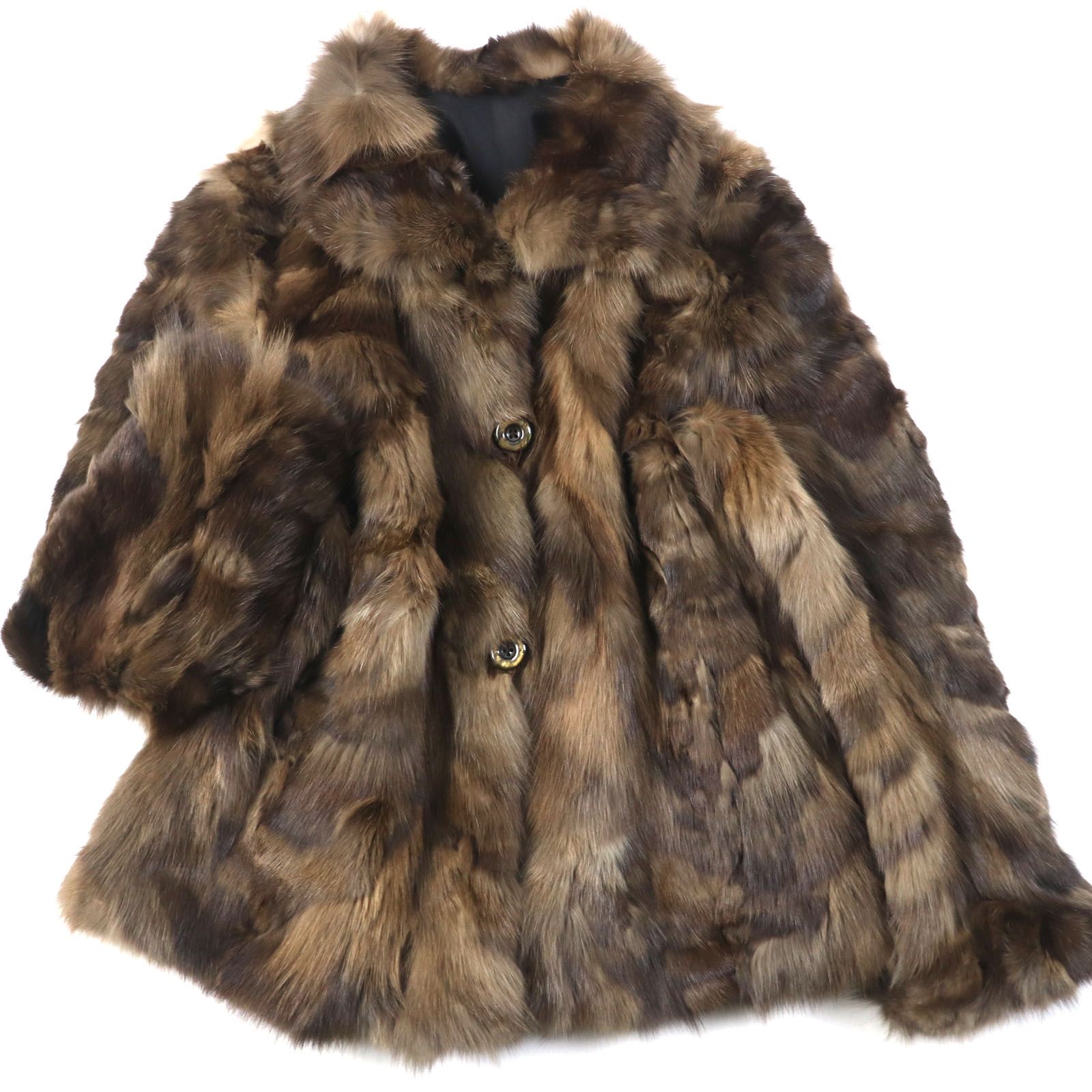 極美品▽ロシアンセーブル SABLE リバーシブル 本毛皮コート ブラウン 