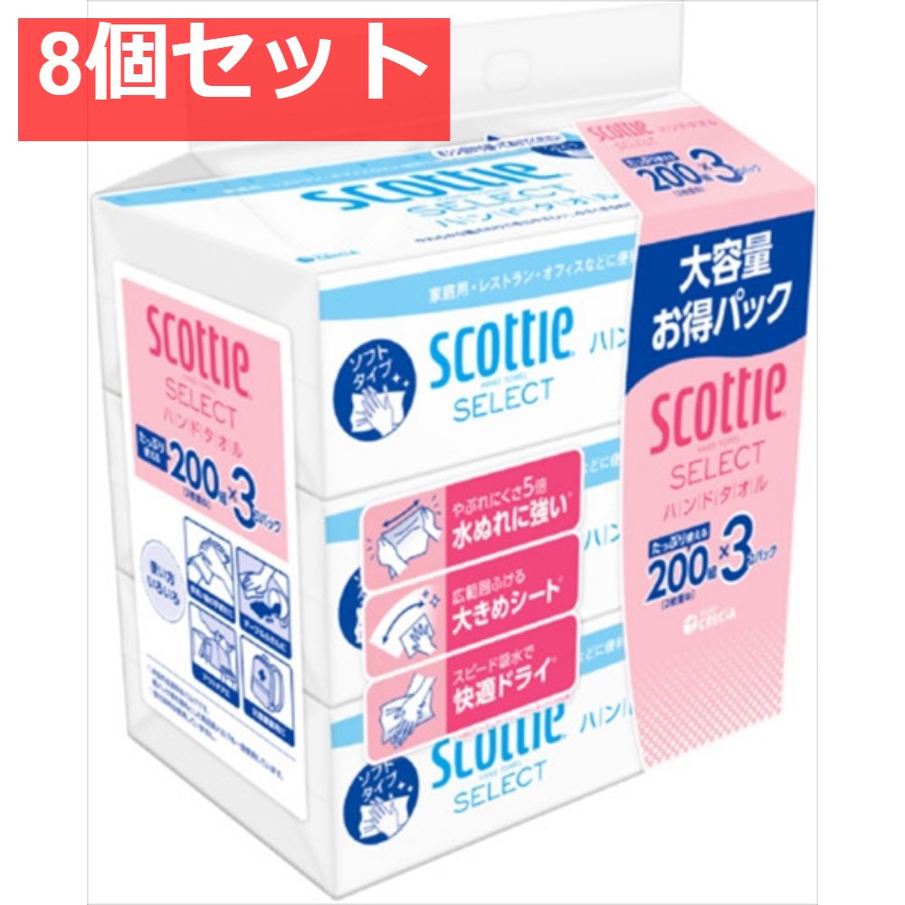 スコッティ セレクト ハンドタオル200 3コパック 8個セット