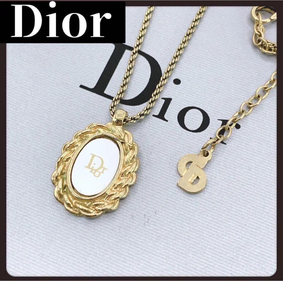 Christian Dior ディオール ネックレス ゴールド ホワイト