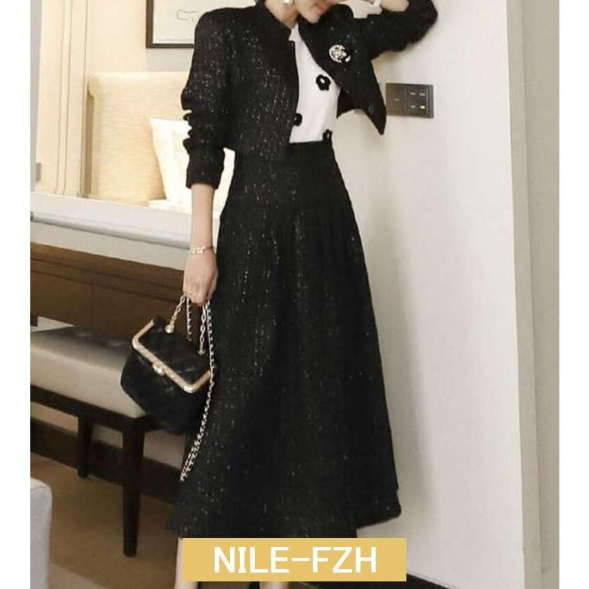 ツイードスーツ セットアップ スーツジャケット ロングスカート