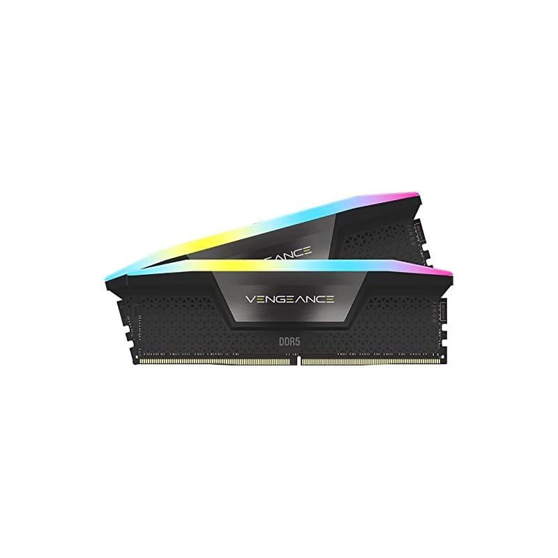 CORSAIR DDR5-6000MHz デスクトップPC用メモリ VENGEANCE RGB DDR5シリーズ PC5-48000 Intel XMPメモリキット 32GB ブラック 16GB×2枚 CMH32GX5M2E6000C36 1