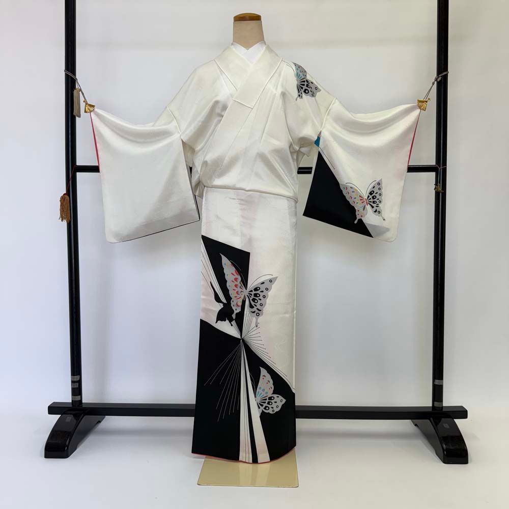 1578高身長オフ白加賀友禅訪問着 袷単品 1578高身長オフ白