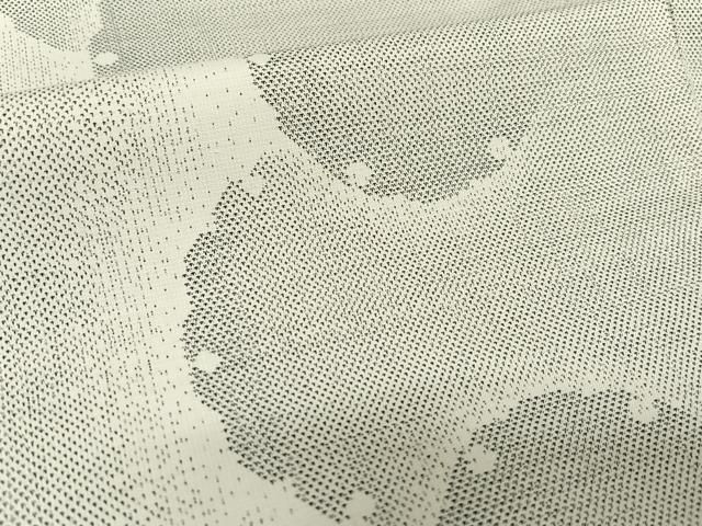 平和屋着物○本場大島紬 白大島 カタス9マルキ 雪輪重ね文 正絹 逸品