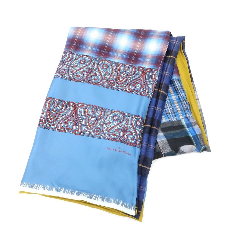 Pierre-Louis Mascia / ストール/シルク/BLU/総柄/レディース Pierre-Louis Masciaピエールルイマシア大判ストール ブルー系