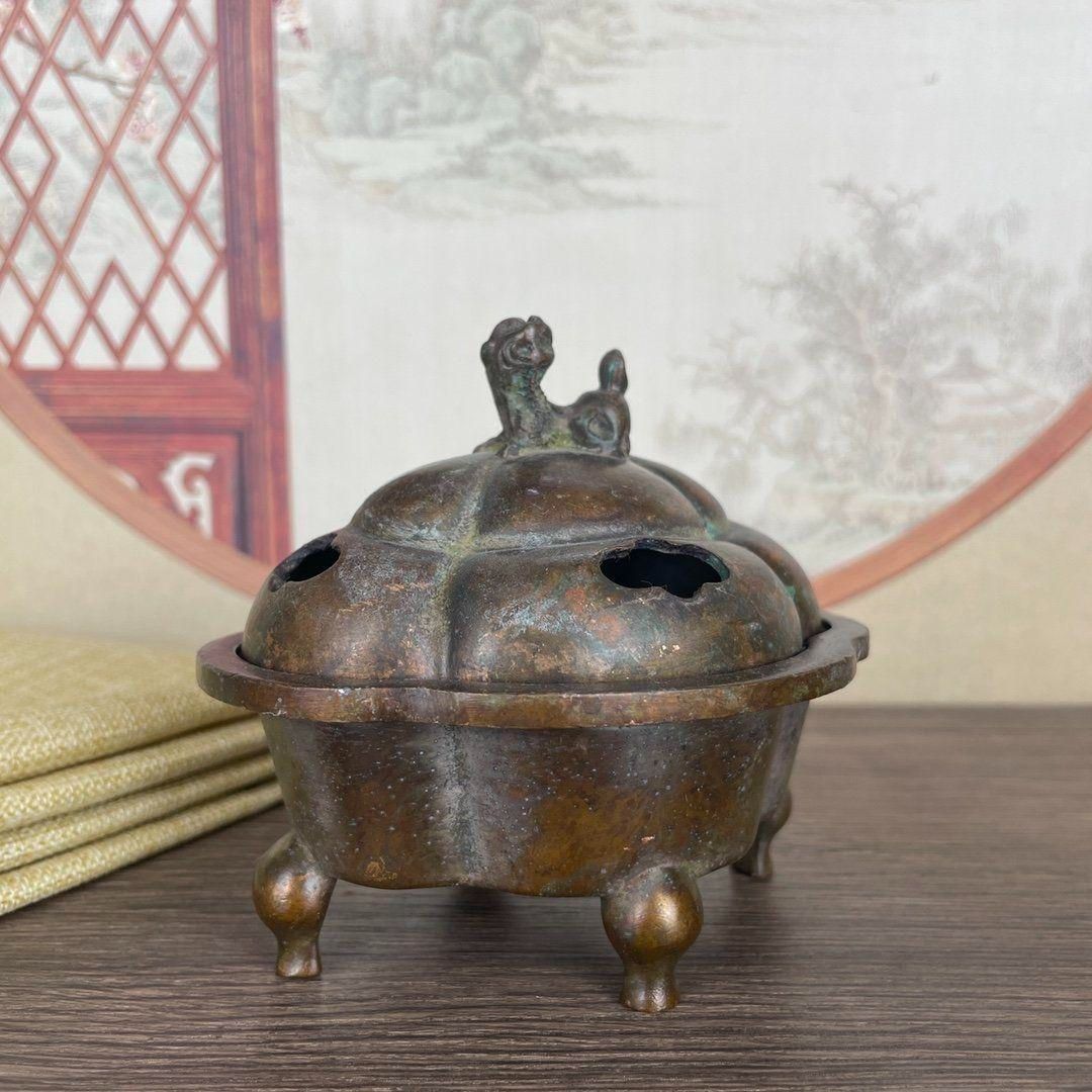 銅製 梅花狐香炉 吉祥九尾狐 茶室禅意薫香炉 装飾品 工芸品 置物 銅製 梅花狐香炉 吉祥九尾狐 茶室禅意薫香炉 装飾品 工芸