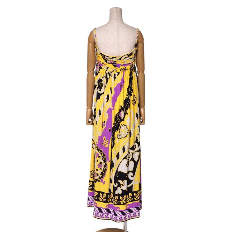 ★美品 D&G レオパード柄 シルク100％ ワンピース 38 M イタリア製 □美品□LEONARD レオナール ドレス サイズ38 マキシ ロング
