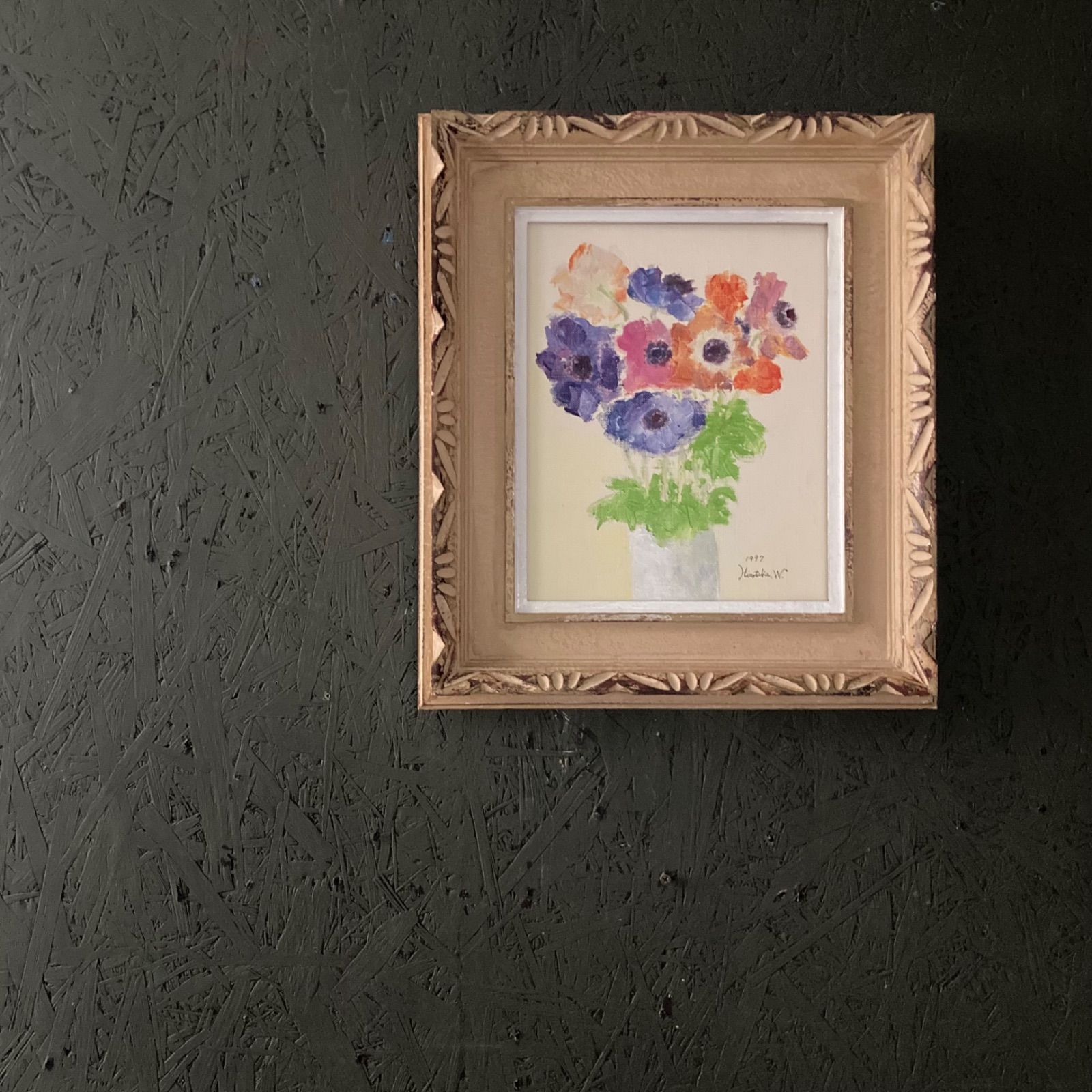 インテリア モダンアート 花の絵 ポピー 絵画 油絵 原画