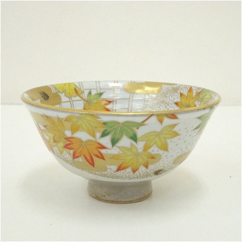 AI12 桑野睦子 抹茶碗三点 御所の花 金彩色絵 梅 桜 茶花図 茶道具抹茶碗 AI12 桑野睦子 抹茶碗三点 御所の花 金彩色絵 梅 桜 茶花