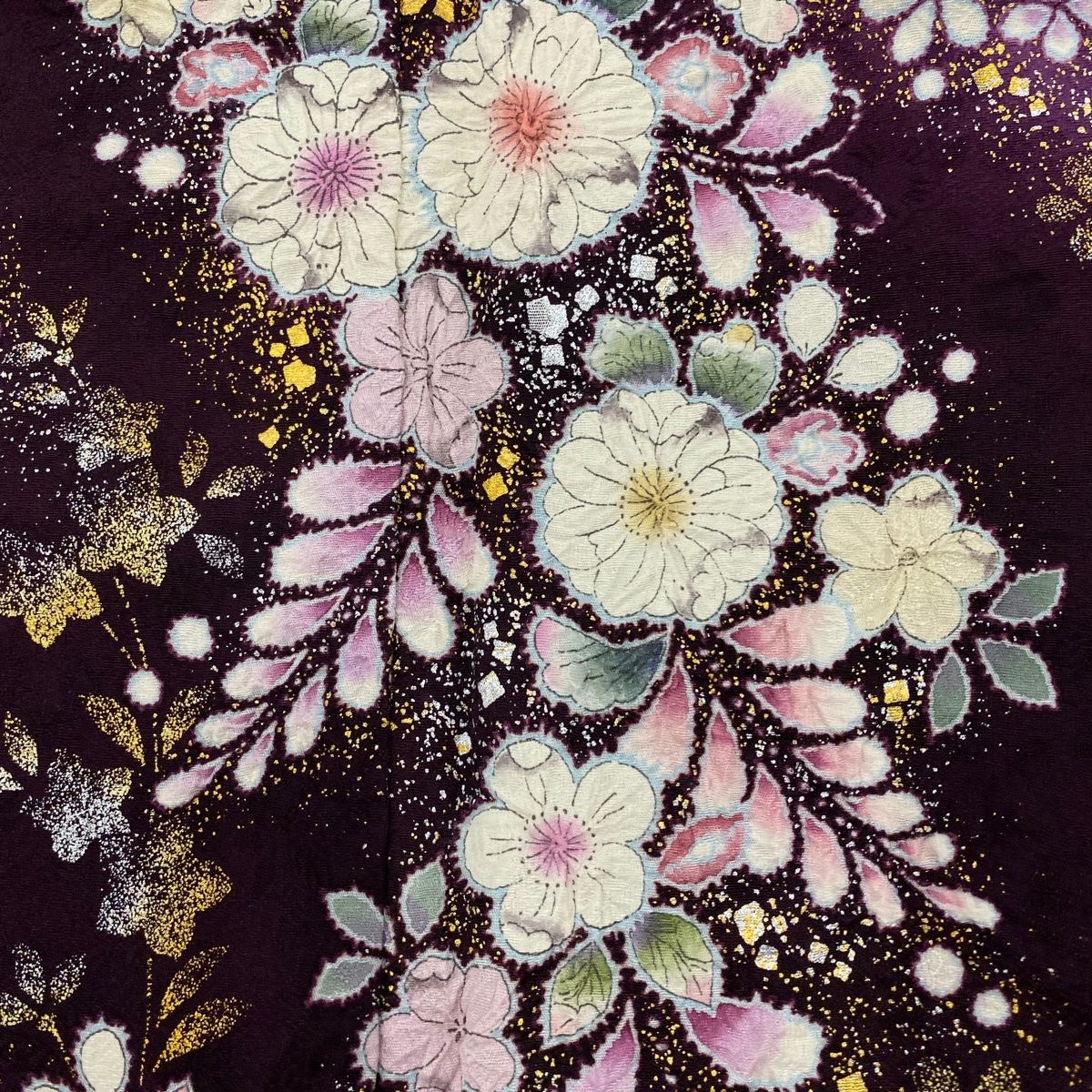 ♦︎くすみ水色♦︎銀彩加工♦︎豪華刺繍♦︎牡丹紋♦︎成人式♦︎＊正絹胴裏へご変更＊ 訪問着 豪華 手刺繍 正絹 薄ピンク 薄紫 アイボリー 桜2-0106