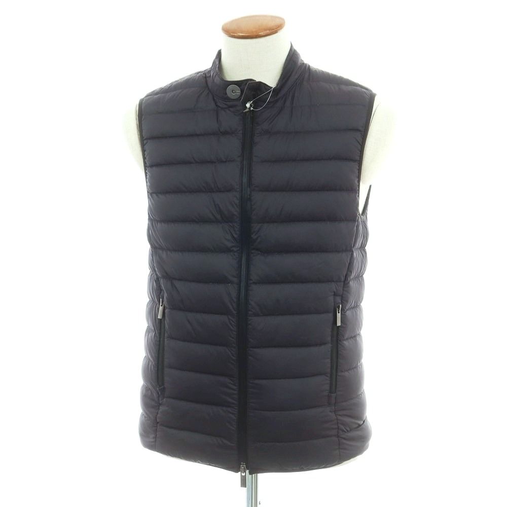 アルマーニ コレッツォーニ ARMANI COLLEZIONI ナイロン ダブルジップ ダウンベスト ブルゾン ブラック サイズ46 メンズ
