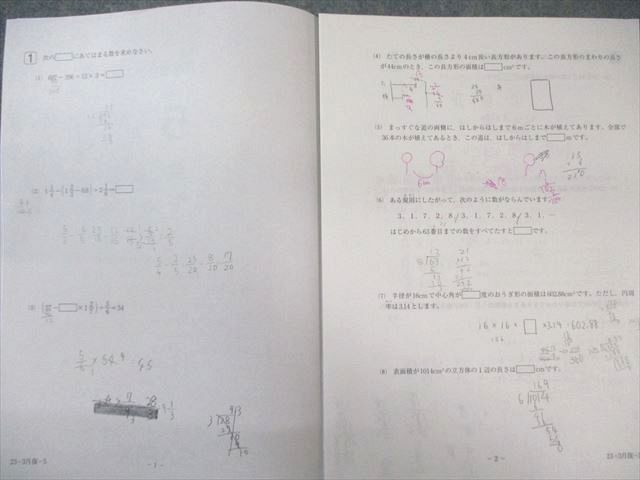 未記入　サピックス　小5 国語算数 SAPIX 小5 3月度/7月度復習テスト 国語/算数/理科/社会 【計2