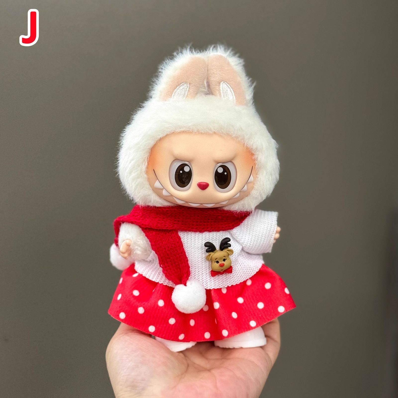 新品クリスマスサンタ　labubuラブブぬいぐるみ服17cm着せ替え着ぐるみ ぬいぐるみ服 labubu ラブブ クリスマス サンタさん 新品 15cm