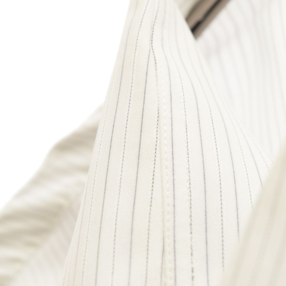 Dior HOMME (ディオールオム) ダブルカフス ストライプ 長袖シャツ ブラック/ホワイト
