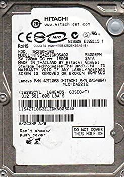 【】純正OEM Hitachi hts542516?K9sa00?0?a54884?42t1501?42t1063?160?GB 2.5インチハードドライブ