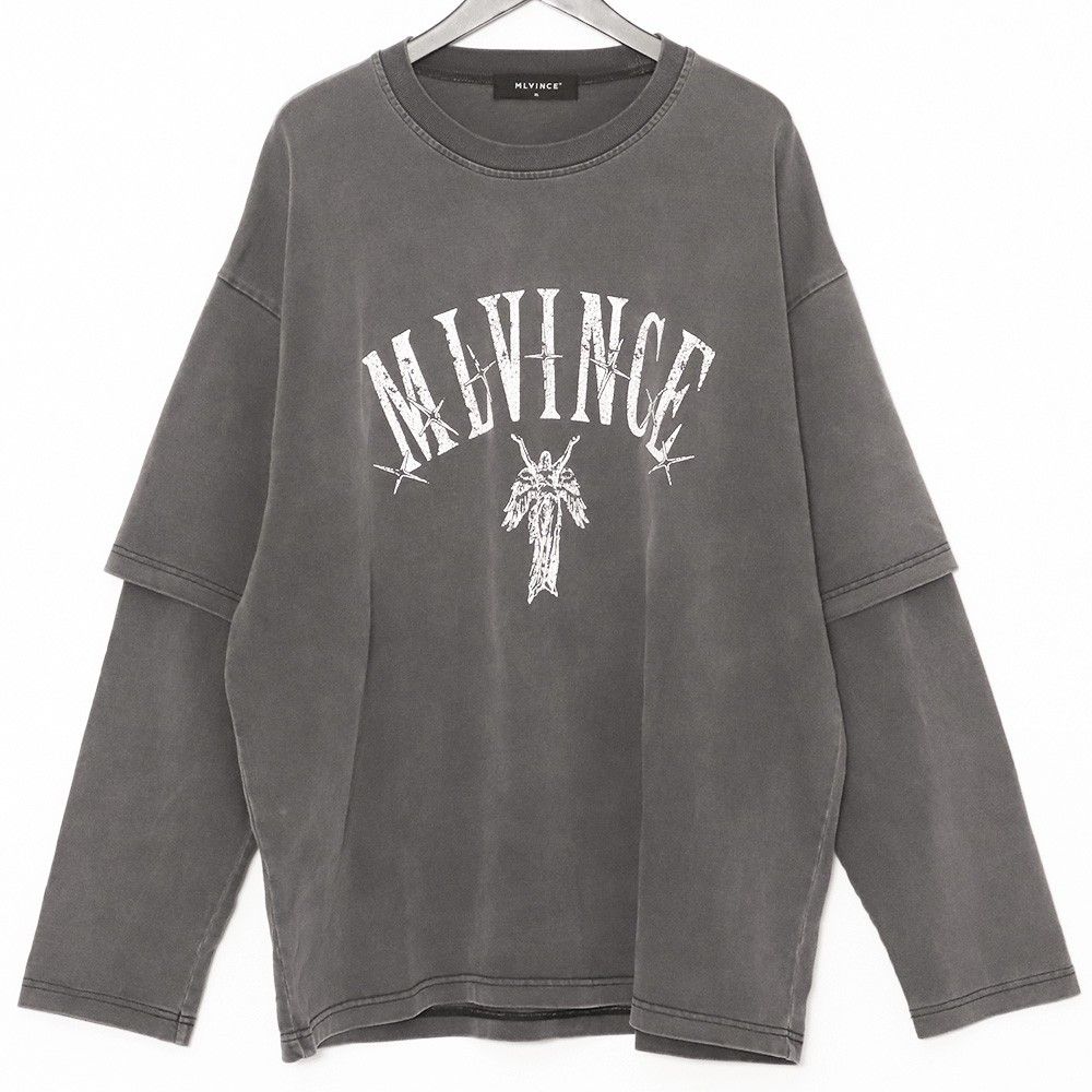 MLVINCE SEVEN STARS LAYERED L/S TEE XLサイズ ウォッシュド