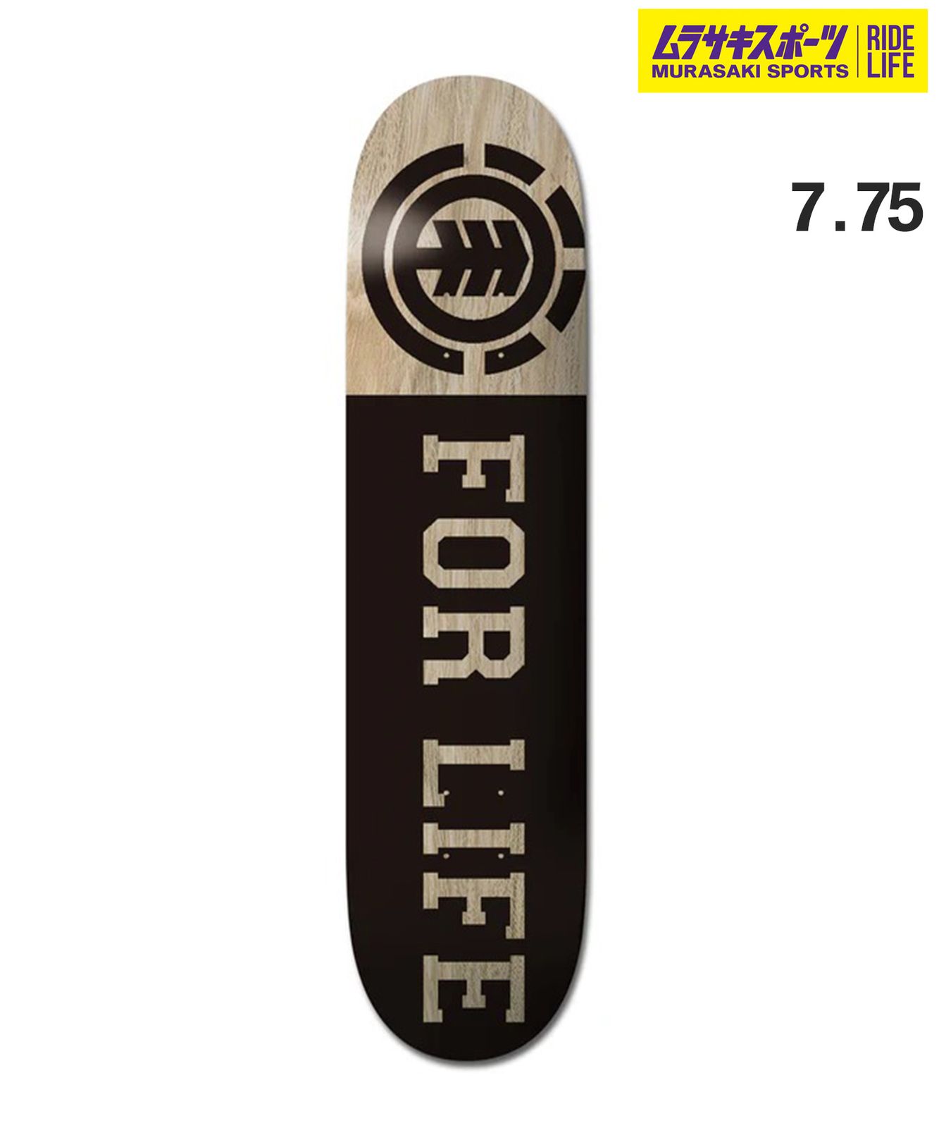 ムラスポ公式 ELEMENT エレメント スケートボード キッズ デッキ 7.75inch FOR LIFE BLACK BF027-024 ムラサキスポーツ