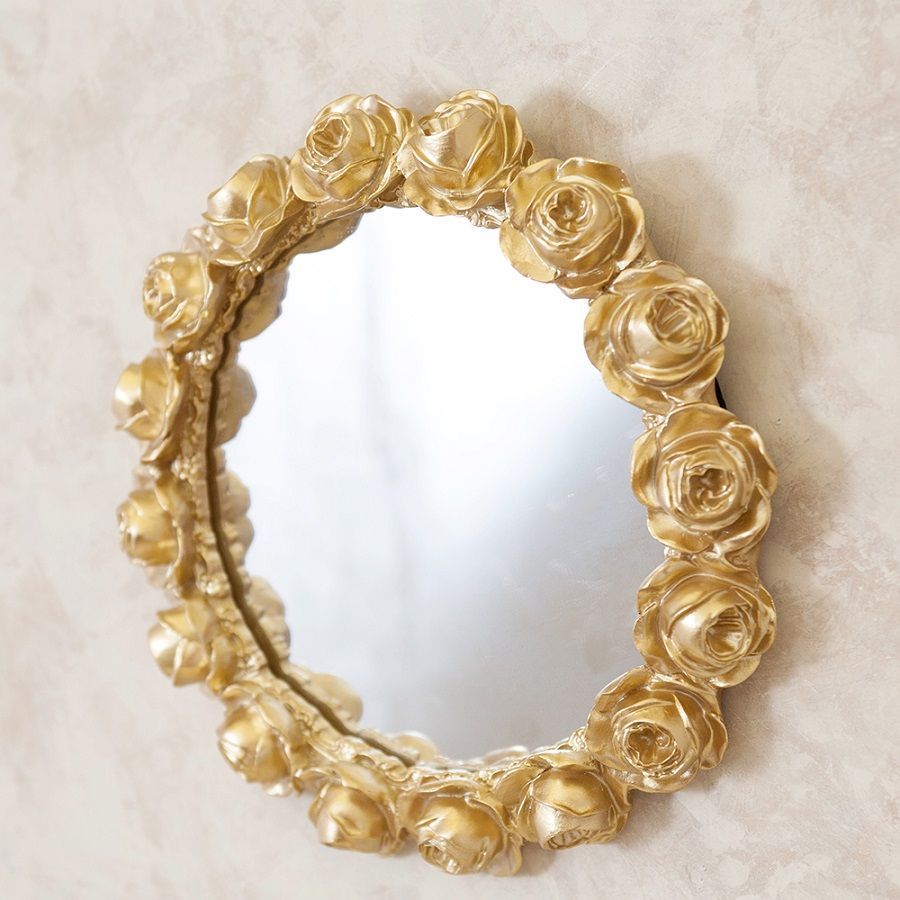 同色2個組 アンダンテウォールミラー ローズ 薔薇 フラワーフレームミラー ラウンド型ミラー 壁掛け鏡 2703 NEXPOTALLINN_EU