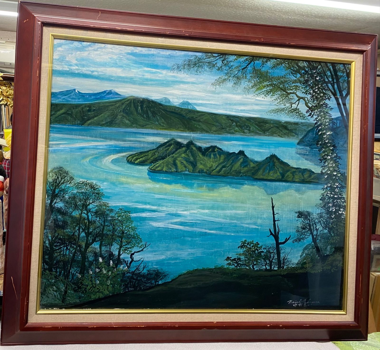 高評価得価YONEZO真作 油絵　風景画　絵画 (R136) 自然、風景画