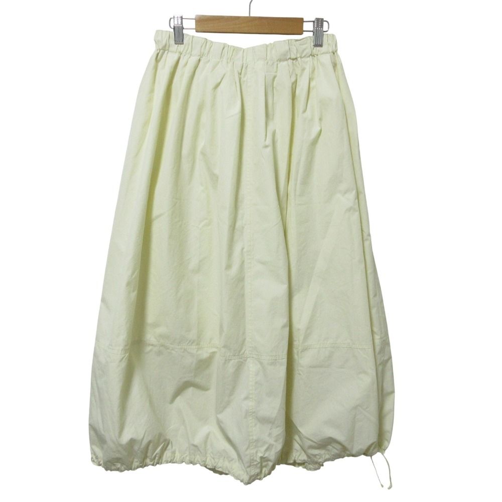 24SS DRAWER ドゥロワー SUMMER1 バルーン ウェストギャザースカート 6524-299-1825 サイズ38 ライトイエロー レディース 古着