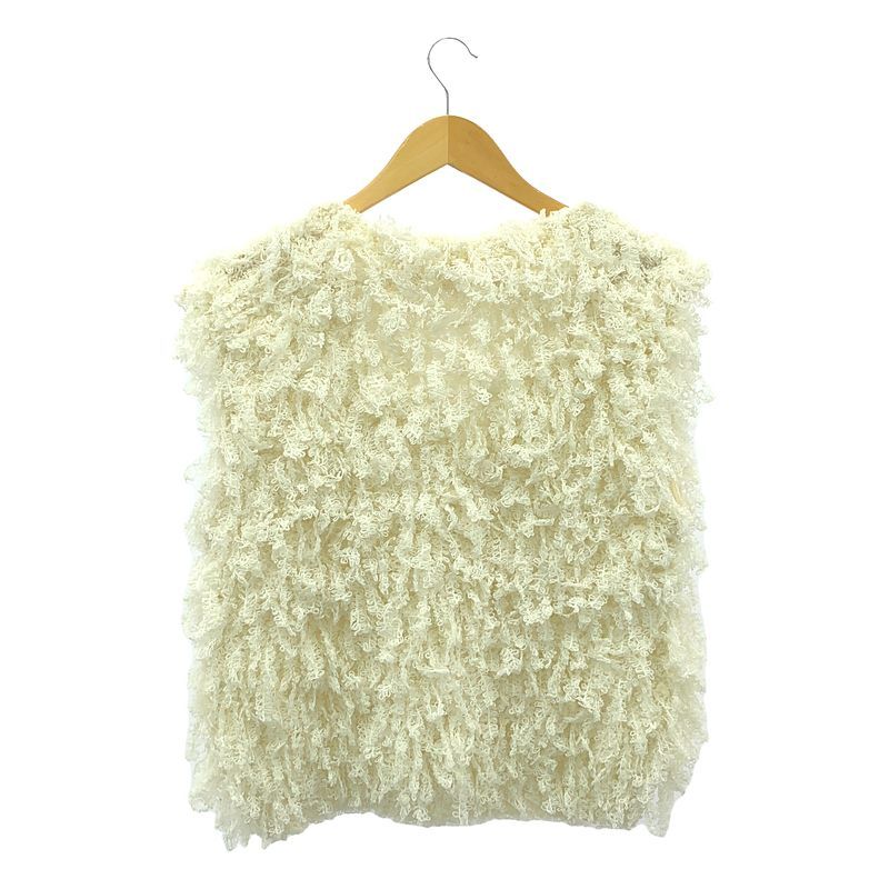 【新品】  LEINWANDE / ラインヴァンド | Sheep Knitted Vest ベスト | F | ホワイト | レディース 新品】 LEINWANDE / ラインヴァンド | Sheep Knitted Vest