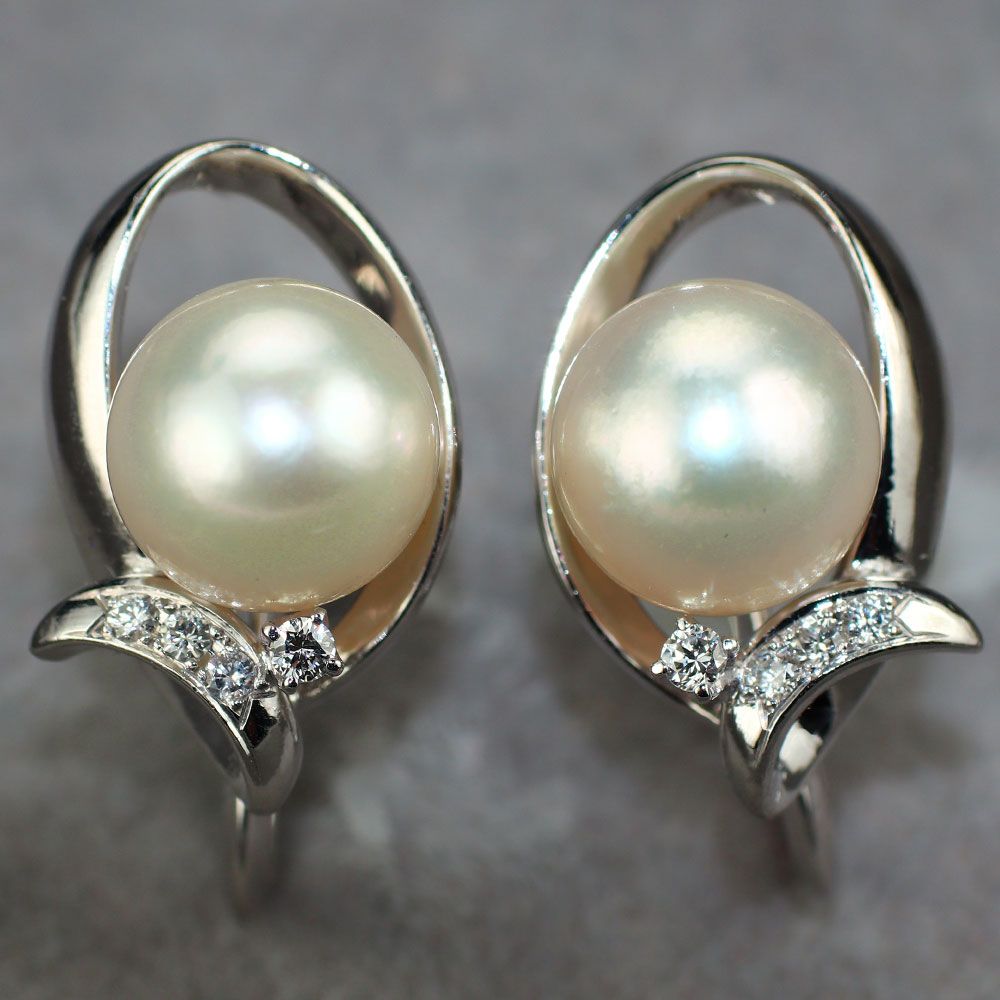 ダイヤモンド イヤリング　カフ K14WG 美品 楽天市場】【正規品】ピアリング ダイヤモンド 約0.10ct K14WG